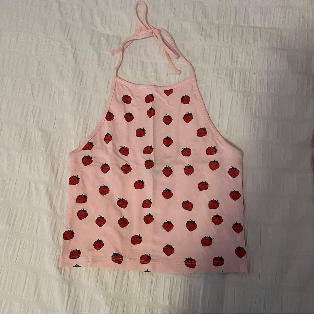 Pink Strawberry Halter Top